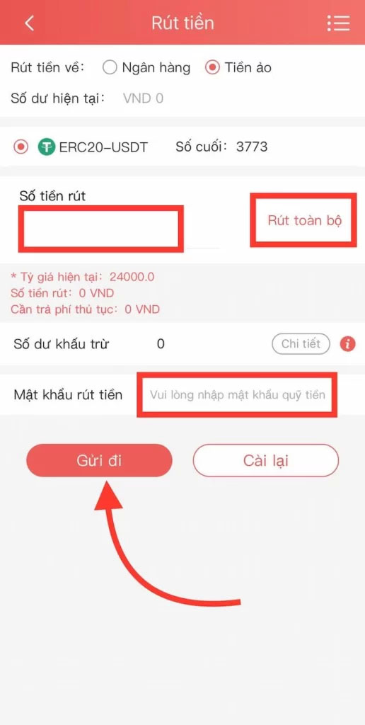 Nhấn vào gửi đi