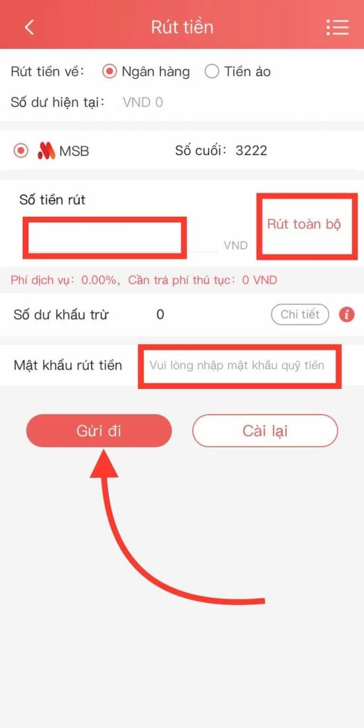 Nhấn vào gửi đi